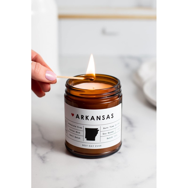 Arkansas State Candle - Rambling Caravan - Soy/Coconut Wax, Cotton