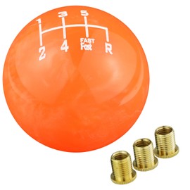 Temzzer Gear Shift Knob 6 Speed Ball Shifter Stick Head Resin Gear Lever Handle for Most Manual Automatic Vehicles M10x1.5 M10x1.25 M8x1.25 (Orange 2)