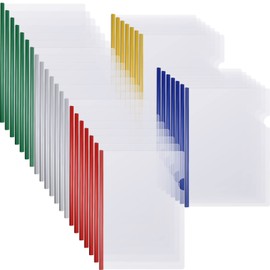 100 Pcs Clear Report Covers with Sliding Bar Clear Presentation Binder Transparent Resume Folder with 5 Colors Slider Bars Plastic Report Folder for File Report Paper Book Resume Letter School Office
