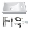 MEJE 16-Inch Wall Hung Basin Sink Combo, Small Cloakroom Basin,