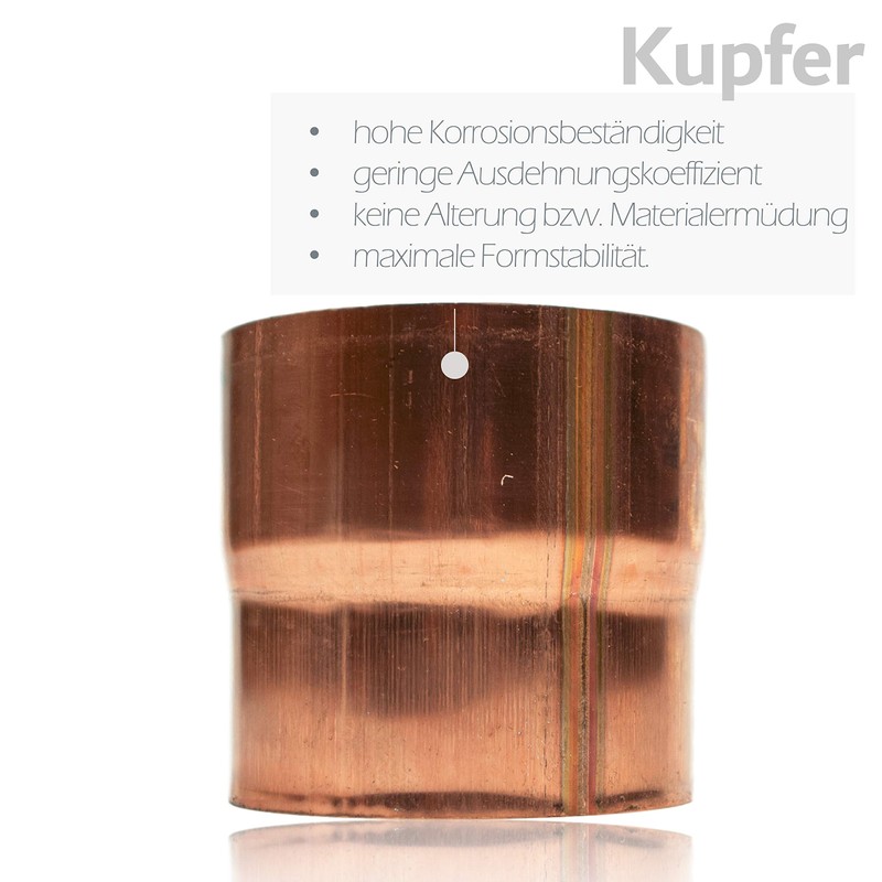 Copper Drain Pipe Connector 60 mm for Downpipes with Same