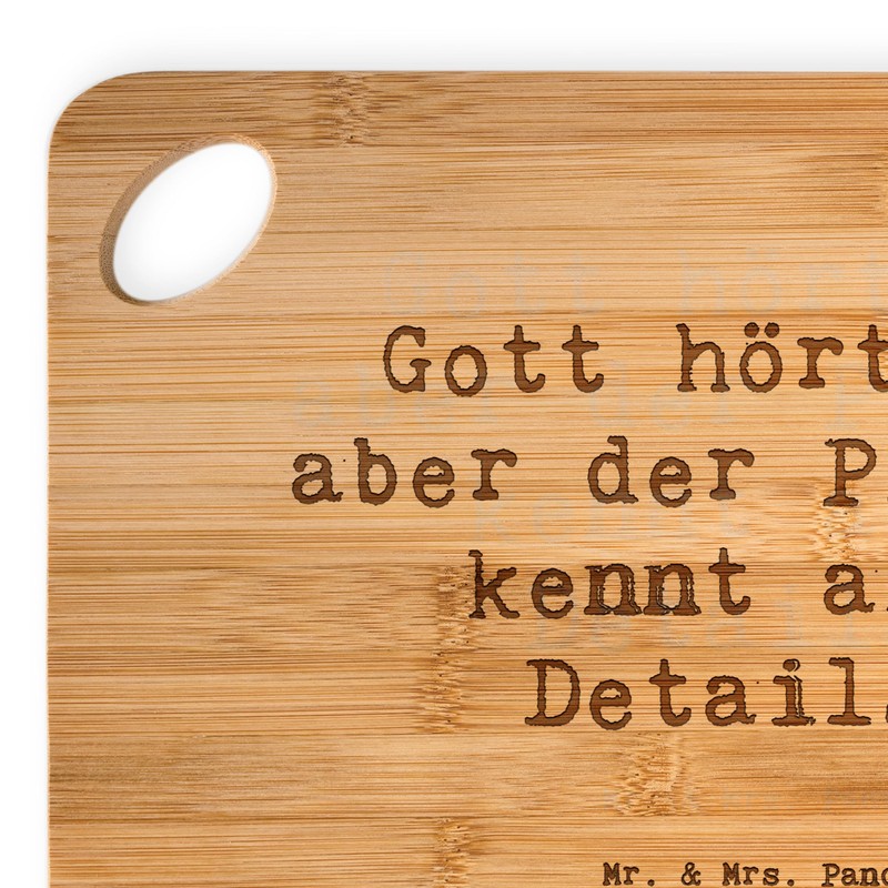 Mr. & Mrs. Panda Bambus - Schneidebrett Spruch Pfarrer Details