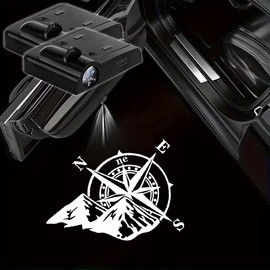 2PCS Compass Car Door Light Logo Projector LED Welcome Lamp