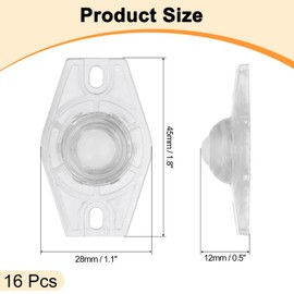 uxcell 16 Pcs Self Adhesive Caster Wheels, 360 Degree Rotation Mini Caster Swivel Rollers Universal Sticky Swivel Wheels for Furniture Storage Bins Trash Can (Clear, 1 Nylon Rolling Ball)