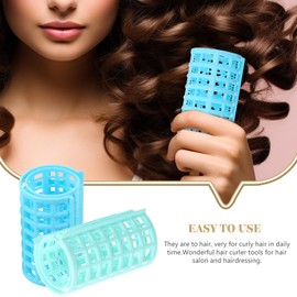 FRCOLOR 12 Pieces Plastic Hair Rollers Self Grip, Manual Hair Curlers Rollers Hairdressing Curlers Snap on Rollers No Heat Hairdressing Tools for Women Girls (Assorted Color)
