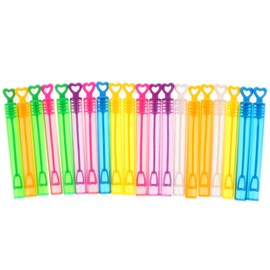 Mini varitas de burbujas con forma de corazón, tubo de varita vacía de burbujas, juego de juguetes para bodas, fiestas de burbujas, colores aleatorios, 20 unidades