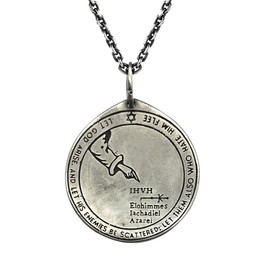 NIGHTCRUZ Key of Solomon Pendant Necklace, Fifth Pentacle of The Moon Pendant