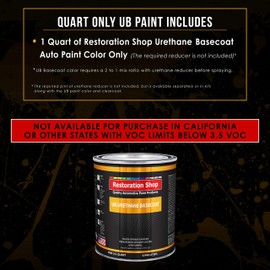 Restoration Shop - Dark Teal Metallic Urethane Basecoat Auto Paint - Quart Paint Color Only - Professional High Gloss Automotive, Car, Truck Refinish Coating