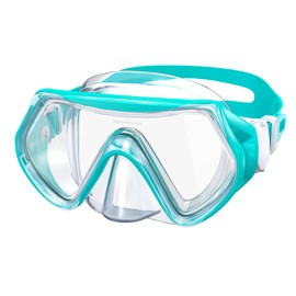 Findway Children's Diving Goggles, Swimming Goggles, Snorkel Mask for Boys Girls Teenagers, Diving Mask with Nose Cover, 180° Panorama, HD, Anti-Fog, Anti-Leak, Diving Goggles for Children 6-16 Years