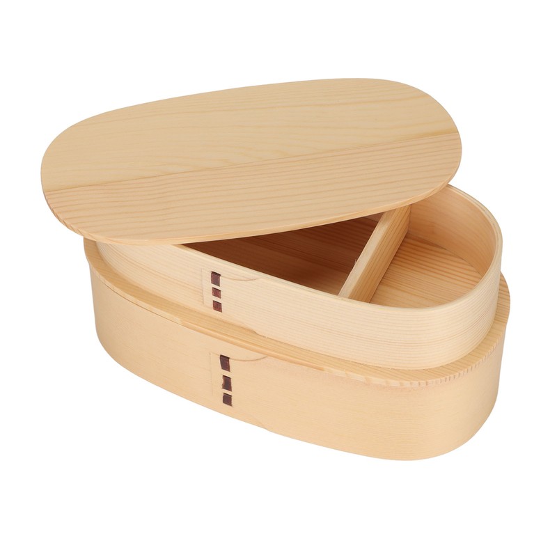 Wooden Bento Boxes Double Wood Color Bento Lunch Box Portable