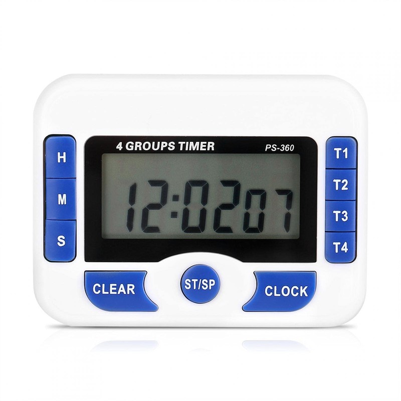 Digital Kitchen Timer, 4-Channel Independent Group Timer Countdown Magnetic LCD