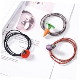 FOMIYES 2sets Thick Scrunchie Hair Ties Elastic Fruit Vegetable Shape Ropes Girls Accessories Stylish Bands Ideal for Party Wear 10pcs*2 Random Style