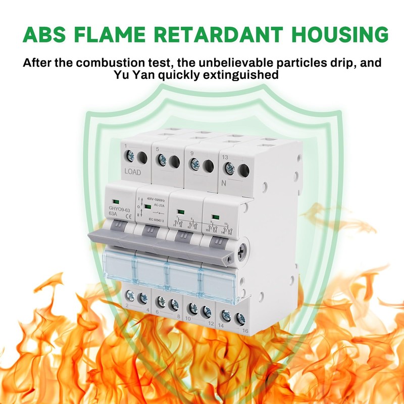 Jadeshay Dual Power Transfer Switch,63A 230VAC Manual Transfer Switch Power