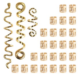 28 Pcs Gold Hair Jewelry – Adjustable Hair Locs, Clips, Charms & Rings for Braids, Dreadlocks & Twists – Stylish Hair Accessories for Women, Hair Jewellery for Party, Festival, Daily Use