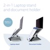 R-Go Riser Ergonomic Laptop Stand with Document Holder - Folding