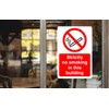 Strictly no smoking in this building safety sign- 1.2mm Rigid