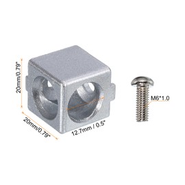 sourcing map 4Set 20x20x20mm 2-Way Corner Bracket Cube, Aluminum Alloy Block for 2020 Series Aluminum Extrusion Profile with Screws