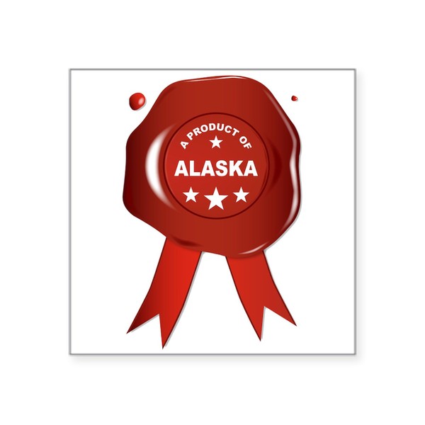 CafePress A Product of Alaska Sticker Square Bumper Sticker Car