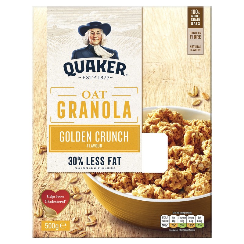 Quaker Golden Crunch Flavour Oat Granola, 500 g