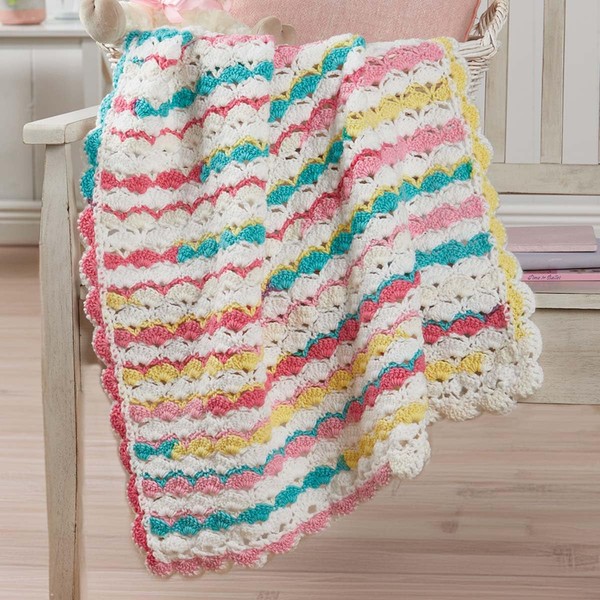 Herrschners Shell Symphony Baby Blanket Crochet Kit