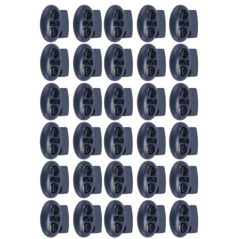 30pcs Metal Cord Lock End Toggle Double Hole Spring Stopper
