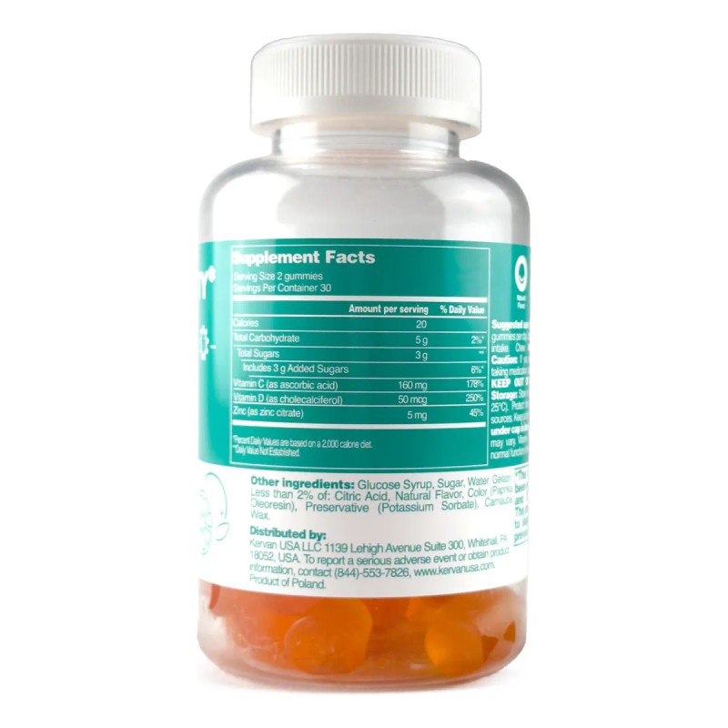 Freeyu Gomitas Inmunidad Vitaminas C D Zinc 60 Gomitas