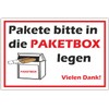 Paketbox Sign 20 x 30 cm Pakete bitte in die