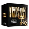 300 Gold Disposable Plastic Flatware Set - 100 Forks, 100