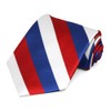 tiemart Striped Tie (Red, White and Blue Striped Tie)