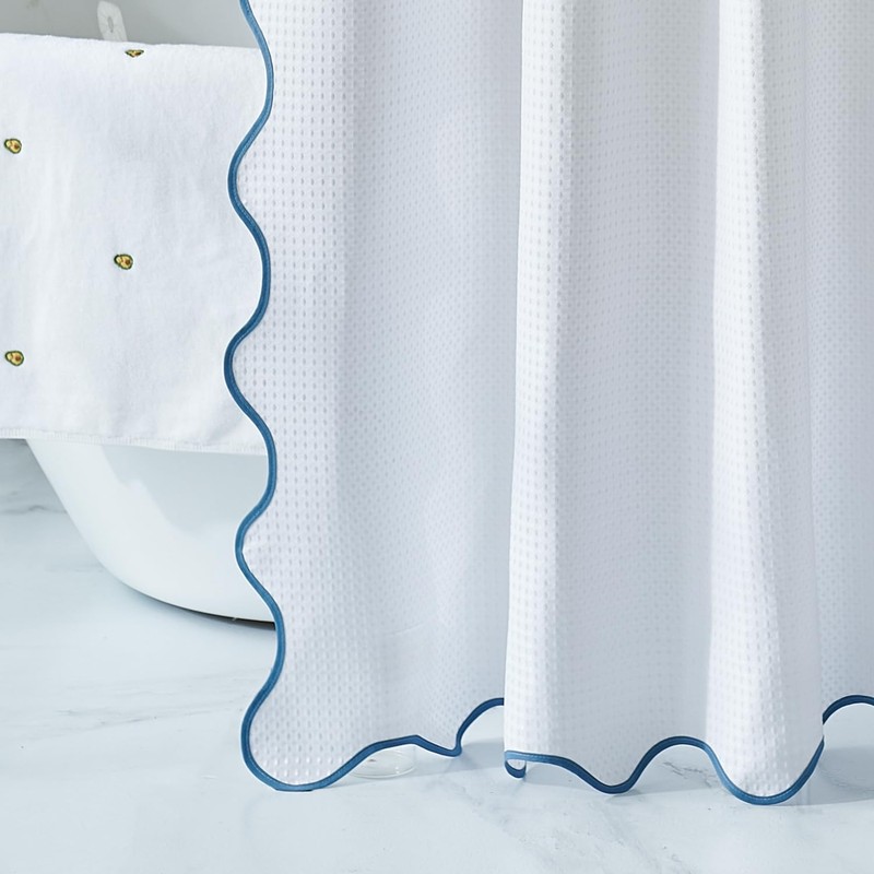 youngseahome Waffle Weave 230GSM Heavy Duty Fabric with Water Blue