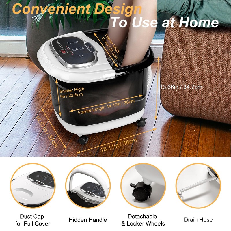 Foot Spa Massager with Heat for Stress Relief, Feet Bath