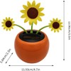 2Pcs Solar Dancing Flower Car Decoration, Apple Blossom Sunflower with
