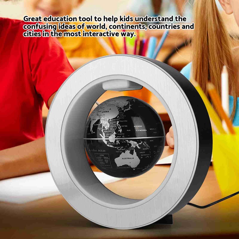 Floating Globe Magnetic Levitation Rotating World Map Globe with LED