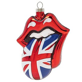 kat + annie Glass Christmas Ornament, Essential Holiday Décor, Rolling Stones British Flag Tongue