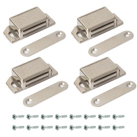 Cupboard Door Magnets Harmac House 4 Pieces Heavy Duty Magnetic Door Catch Cupboard Cabinet Wardrobe Door Satin Chrome Magnet Latch 10kg