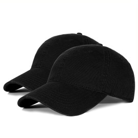 SD SHADOW DOMAIN Gorras de Béisbol - Cachuchas de 100% Algodón Ajustables para Hombres y Mujeres Gorras de Tenis (A 2 Piezas Negro + Negro)