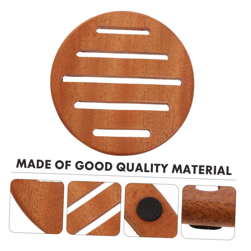 Ciieeo 1Pc Wooden Cup Mat Heat Insulation Pot Pad Nonslip