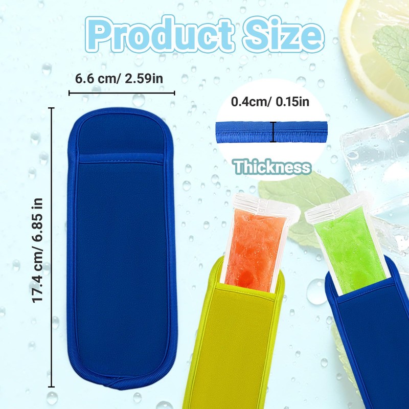10 Colors Reusable Ice Pop Sleeves Anti-freezing No Drip (10