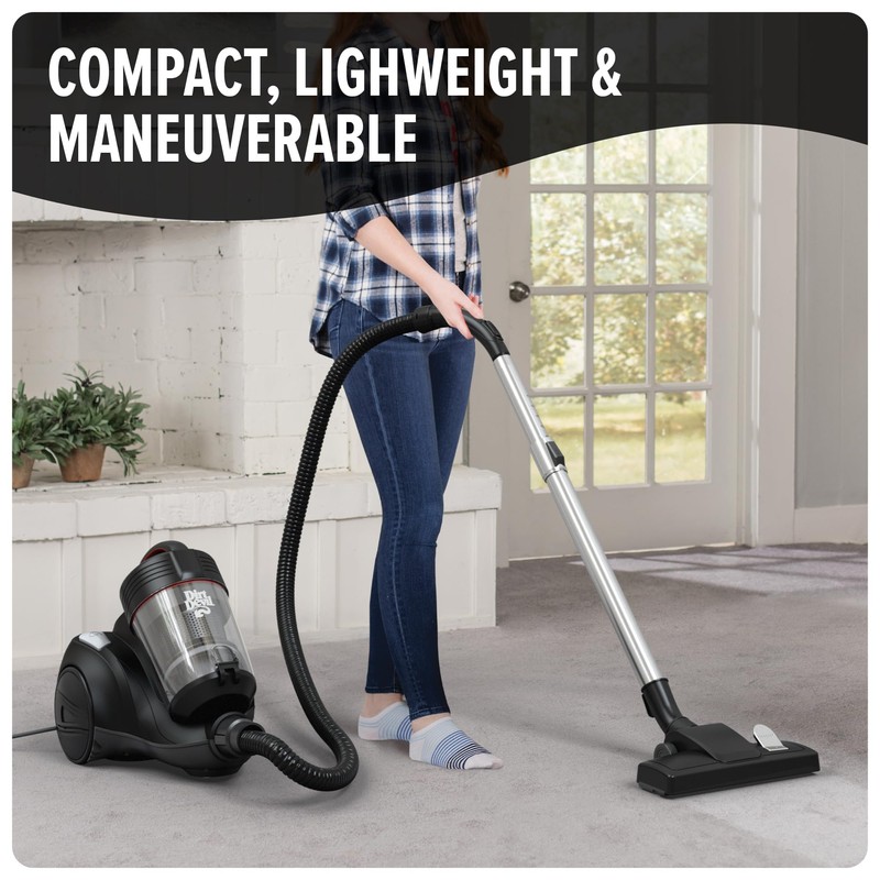 Dirt Devil Bagless Canister Vacuum Cleaner with Cord Rewind for