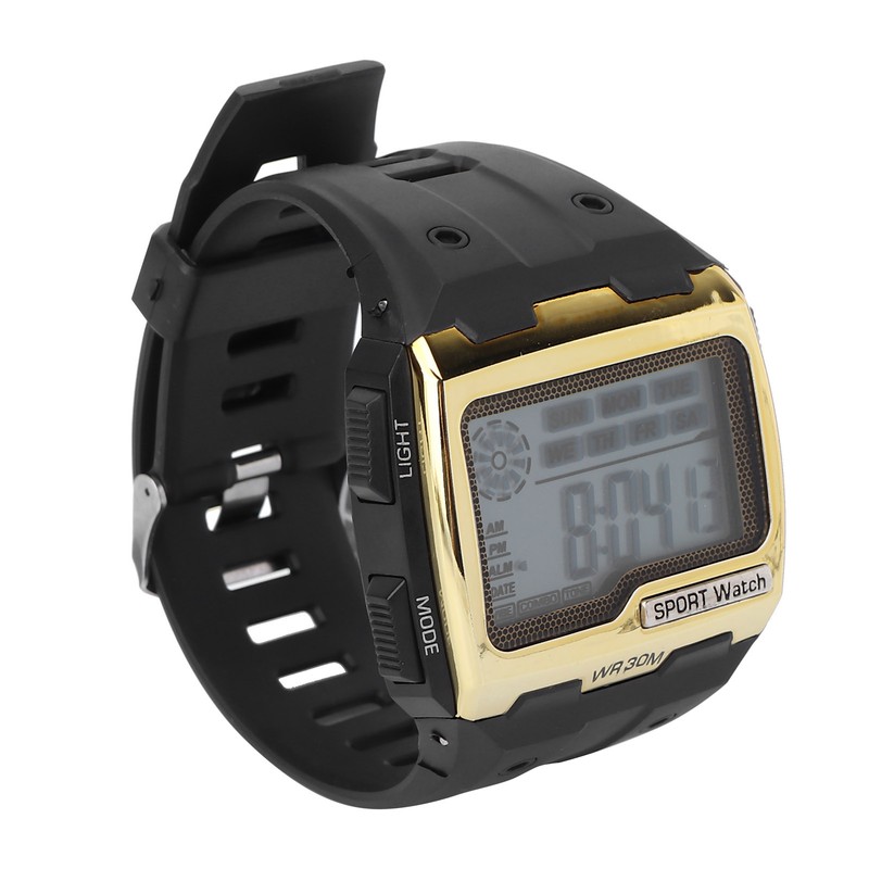 Digital Sports Watch Large Dial Night Light Waterproof Dual Time