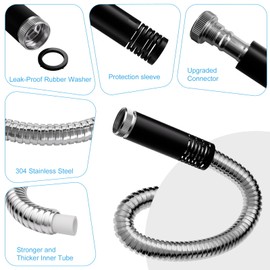 Garden Hose Metal 25 FT, Flexible Stainless Steel Water Hose with 10 Function Nozzle, Kink Free, Lightweight & Durable, Crush Resistant Fitting, Puncture Proof Hose for Yard, Rv, 600 PSI 2025 New