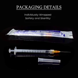 20 Pack 1ml with 25 Gauge 1 Inch Luer Lock Tool, Individually Wrapped(20 Pack)