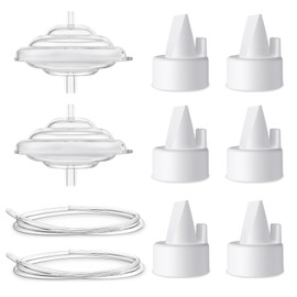 Nursi Luna Pump Parts Compatible with Spectra S1 S2 9 Plus Breast Pump, Replace Include Duckbill Valves, Backflow Protector, Membrane and Tubing, Not Original Spectra Replacement Pump Parts