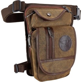 Motorcycle Drop Leg Bag for Men Outdoor Cycling Multi-pocket Waist Pack Thigh Bag For Bike Rider Climbing - Color: Brown