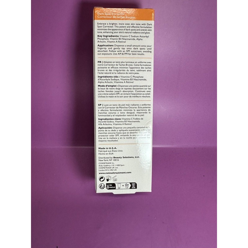 Skincare Cosmetics Retinol + Vitamin C Dark Spot Corrector Serum,