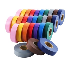 Lichamp 30 Pack Colored Electrical Tape Waterproof, 3/4 in x 66ft, Industrial Grade UL/CSA Listed High Temp Electrical Tape Colors Electric Super Vinyl, 3075C1