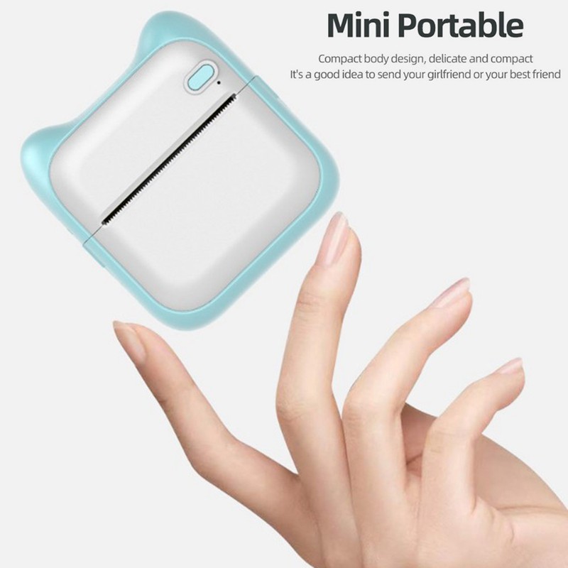 Portable Mini Printer Wireless BT Thermal Printer Easy Operation Compatible
