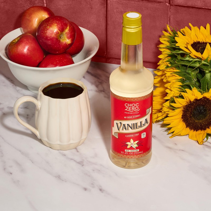 ChocZero Sugar Free Vanilla Syrup for Coffee - Keto Flavoring