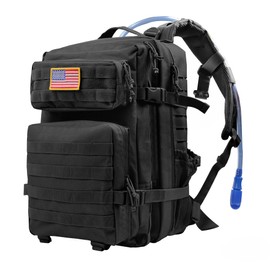 Zavothy Tactical Military Backpack for Men 45L Laptop Backpack Army Backpack 3 Day Assault Pack Molle Bag with a US Flag Patch for Hiking Gym Travel Black