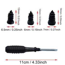 OZXNO 100 Pcs Tire Repair Rubber Nail 3 Sizes Screw Tire Plugs with Screwdriver for Car Motorcycle Truck Tractor Tire Puncture Repair